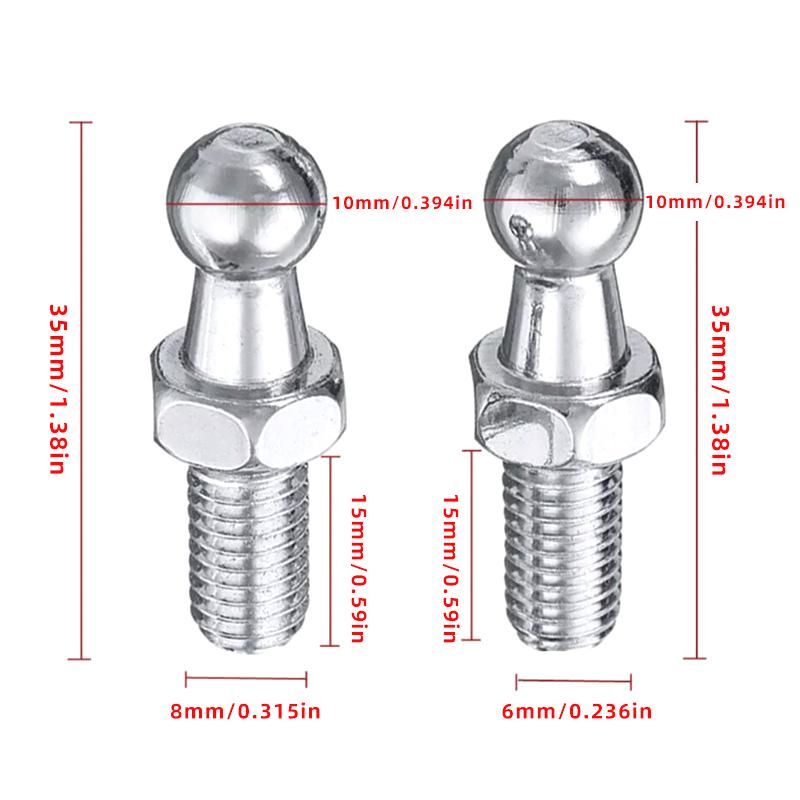 Eyepin Ball End - 2Pcs M6 M8 Universal Car 10mm
