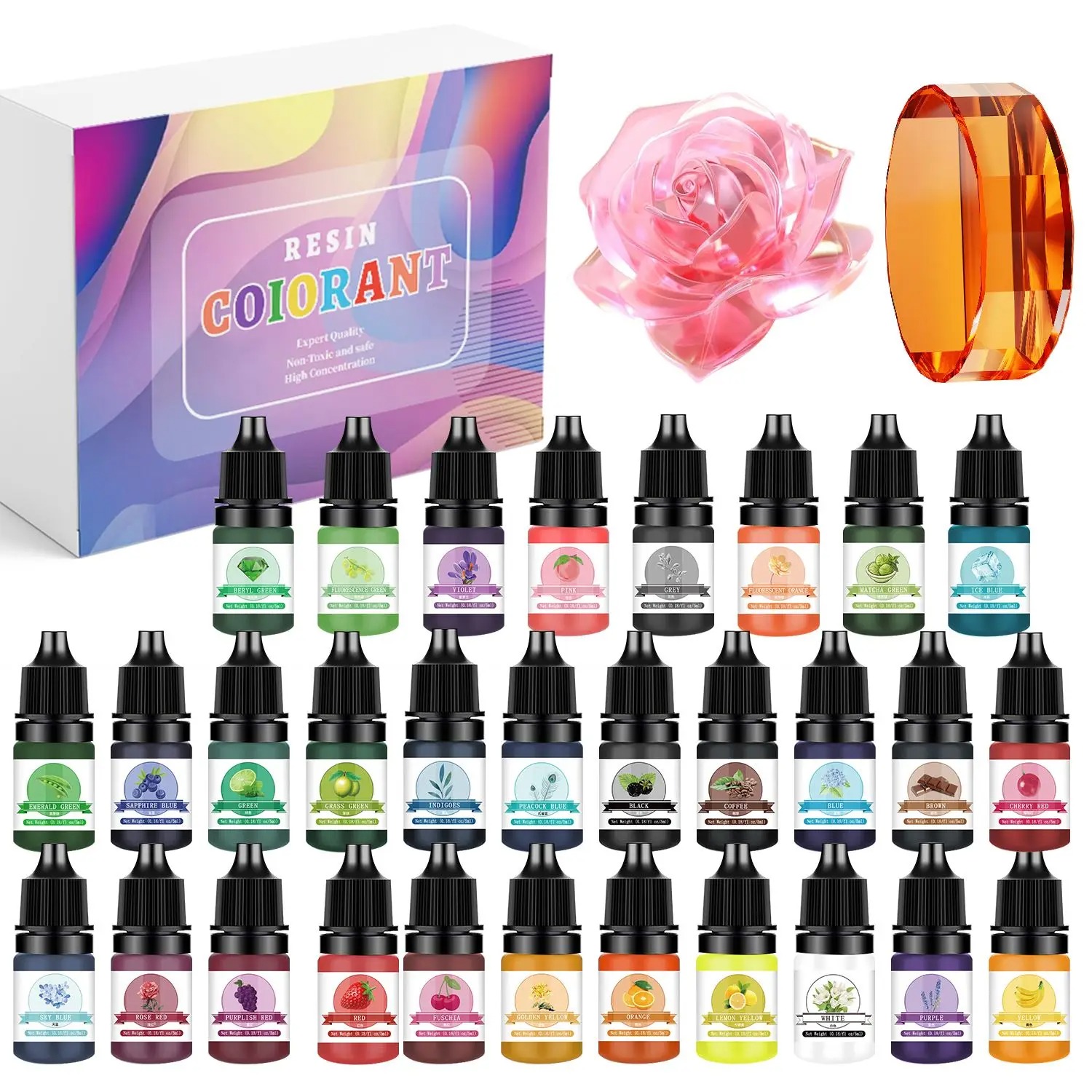 Jewelry Making Tutorials - 30Colors 5ml Epoxy Resin Pigment Kits
