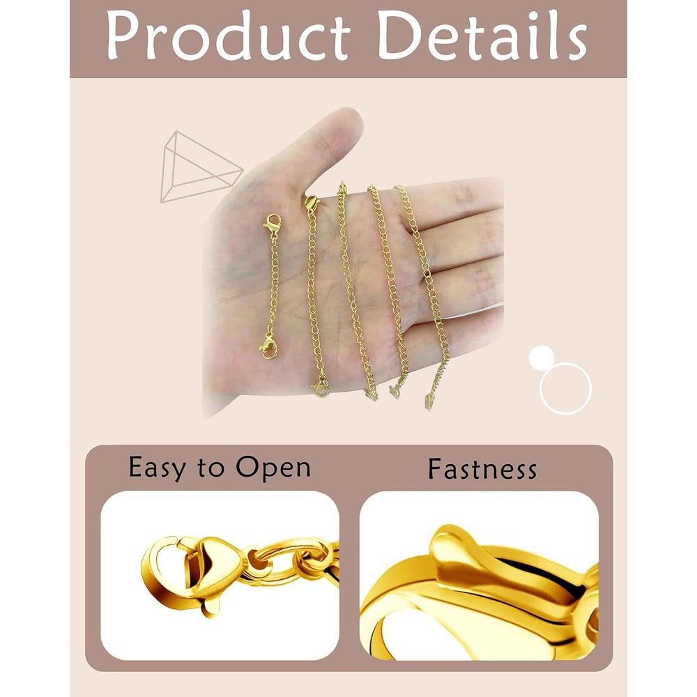 10Pcs Chain Extenders for Neck - Jewelry Making Chain 评论和价格