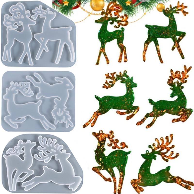 Christmas Elk Epoxy Resin Mold - Jewelry Making Techniques 评论和价格
