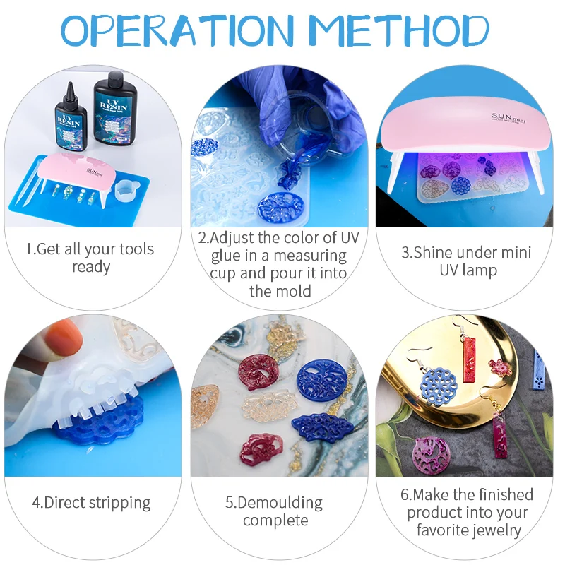 Hard UV Resin Glue Kit Fast Cu - Jewelry Making Techniques 评论和价格