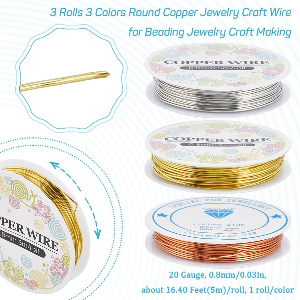 12.8M Copper Jewelry Wire 0.8m - Jewelry Making Tutorials 评论和价格