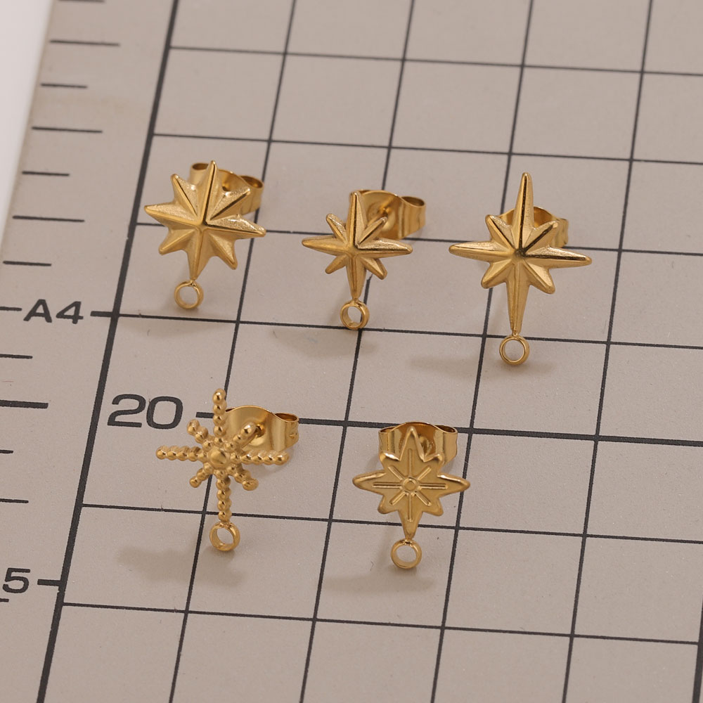 6pcs Stainless Steel Star Earr - Jewelry Making Tutorials 评论和价格