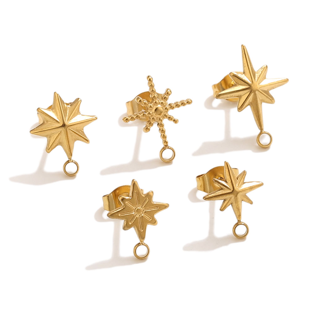 6pcs Stainless Steel Star Earr - Jewelry Making Tutorials 评论和价格