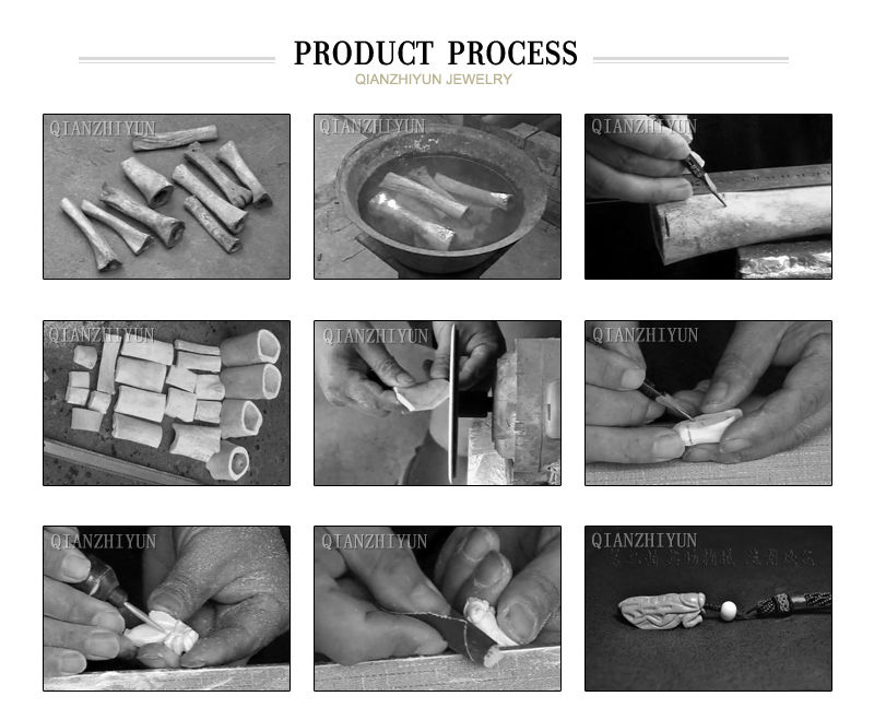 3PCS Handmade Carved Yak Bone  - Jewelry Making New Zealand 评论和价格