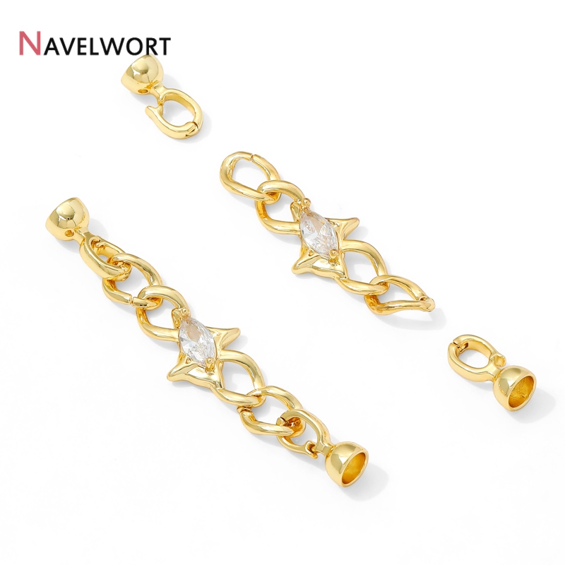 14K Gold Plated Brass Zircon C - Jewelry Making Chain 评论和价格