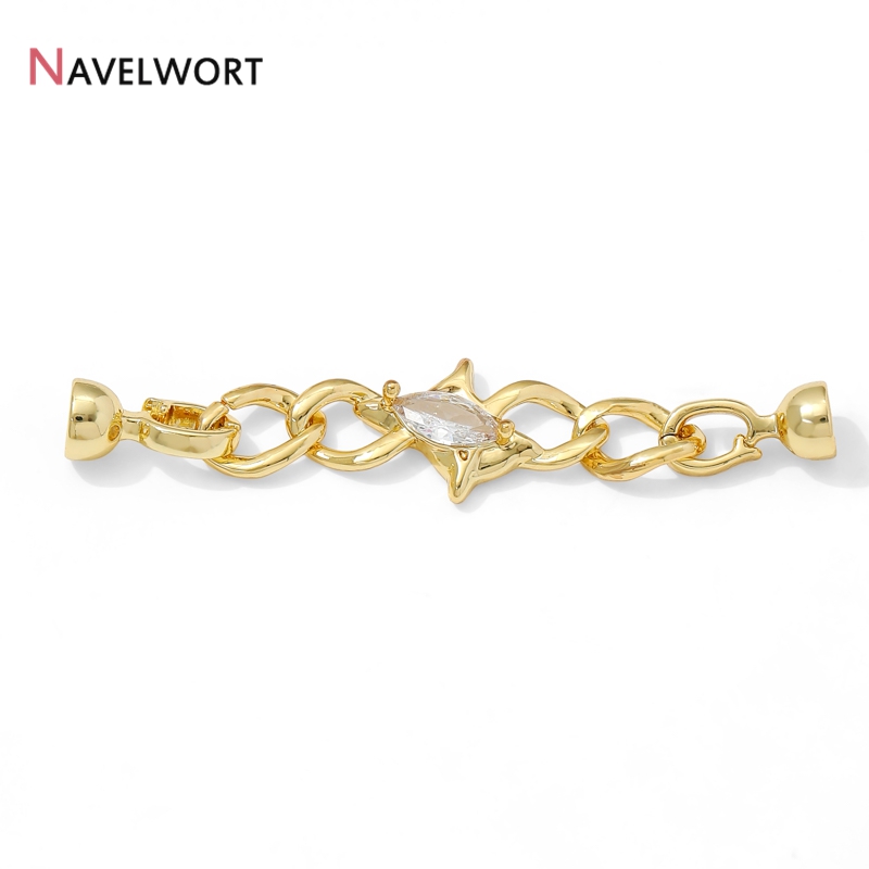 14K Gold Plated Brass Zircon C - Jewelry Making Chain 评论和价格