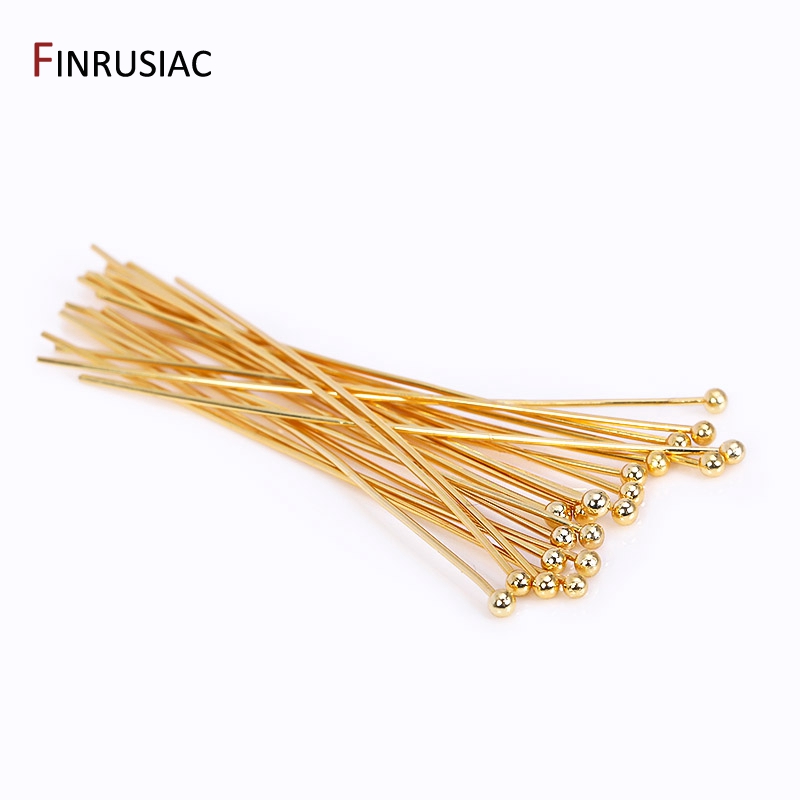 50PCS/lot 18k Gold Plated Bras - Eyepin Ball End 评论和价格