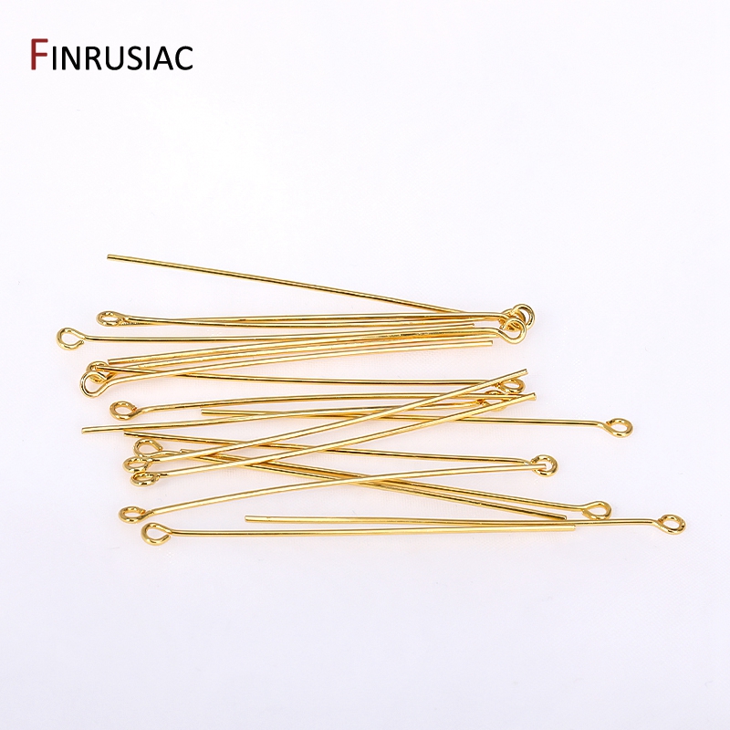 50PCS/lot 18k Gold Plated Bras - Eyepin Ball End 评论和价格