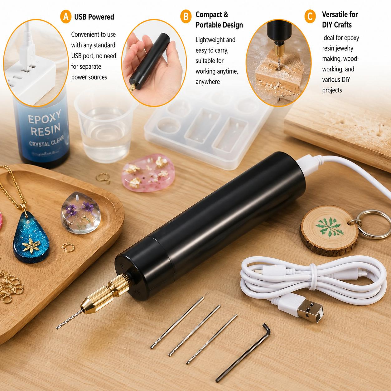 Mini Electric Drill USB Powere - Jewelry Making Dc 评论和价格