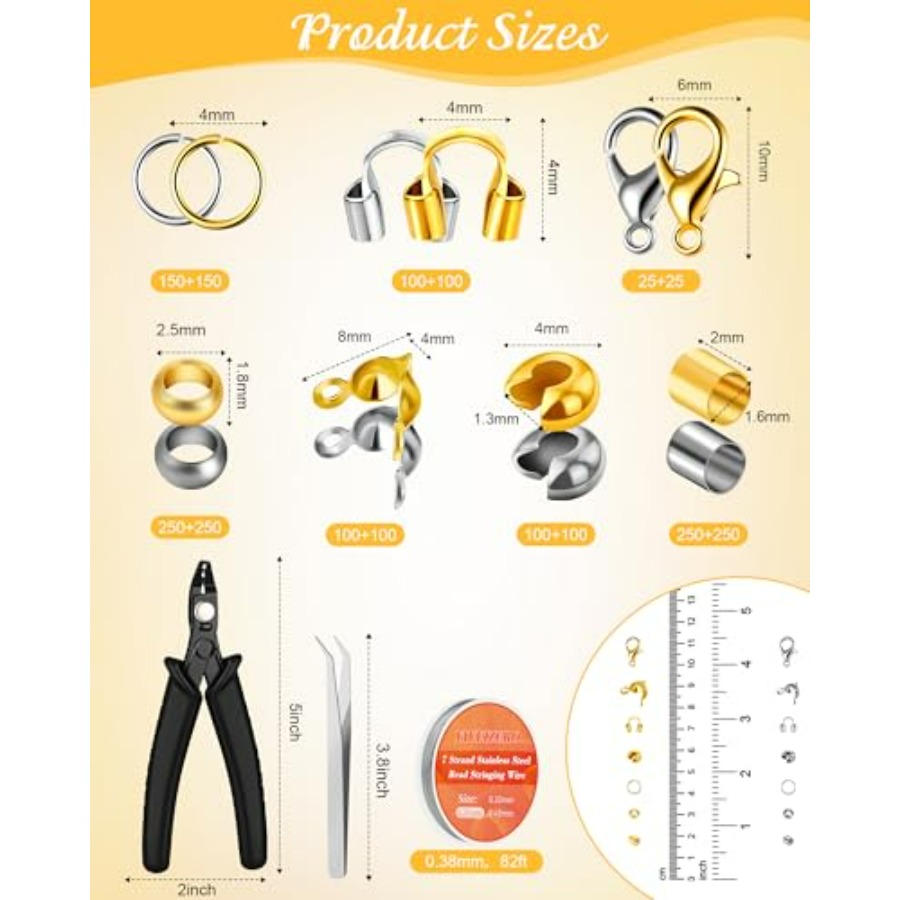 1950 Pcs Jewelry Making Cord E - Jewelry Making Organizer Box 评论和价格