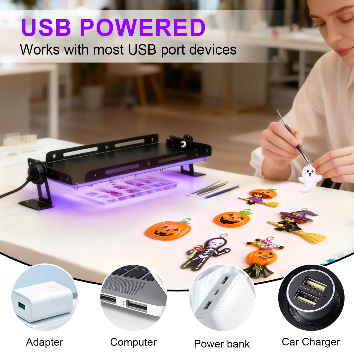 Portable 50 96 144 LED UV Resi - Jewelry Making Dc 评论和价格