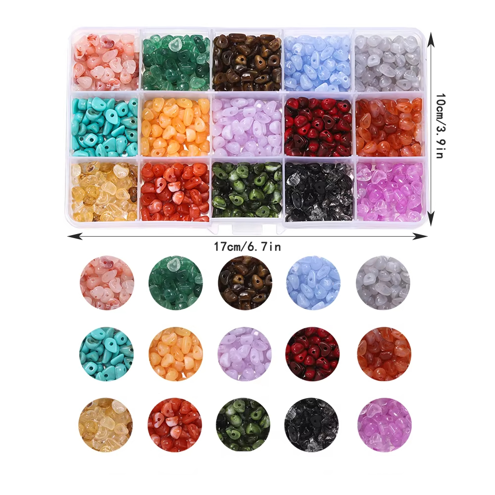 About 525pcs/Box Imitation Nat - Jewelry Making Organizer Box 评论和价格