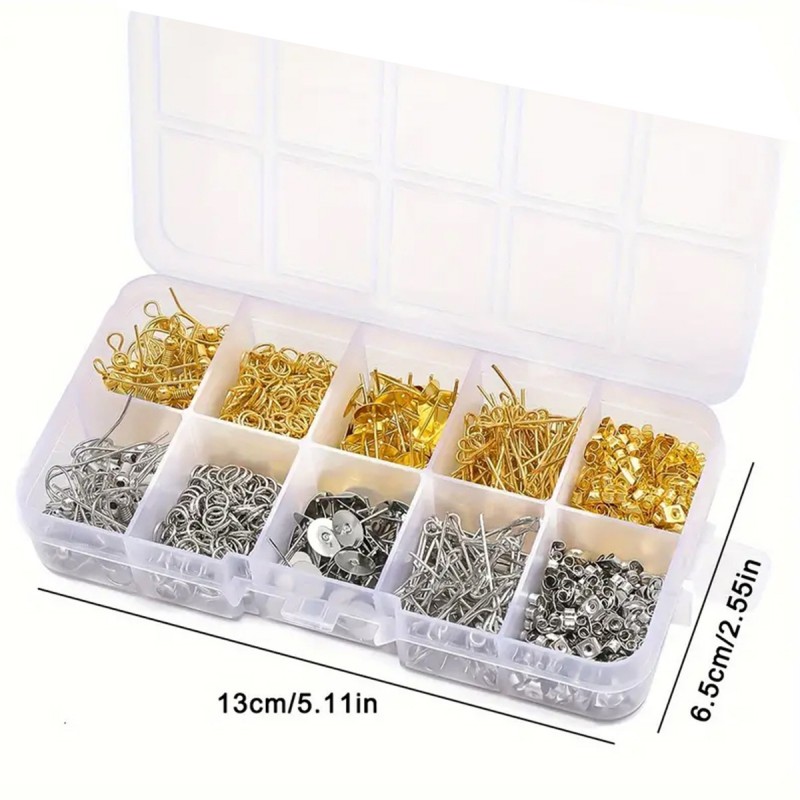 1 Set Box Ear Hook Single Loop - Jewelry Making Organizer Box 评论和价格