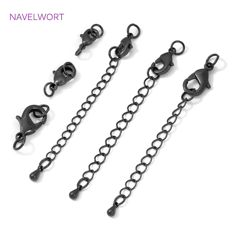 Black Color Brass Lobster Clas - Jewelry Making Chain 评论和价格