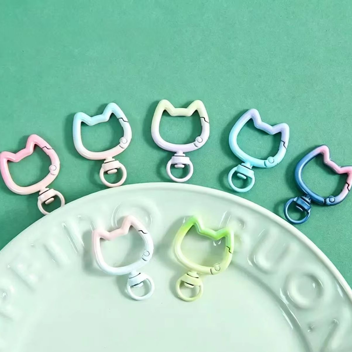 5-10PCS Gradient Cute Cat Clas - Jewelry Making Chain 评论和价格